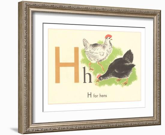 H is for Hen-null-Framed Art Print