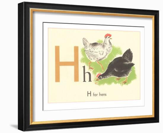 H is for Hen-null-Framed Art Print