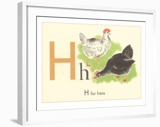 H is for Hen-null-Framed Art Print