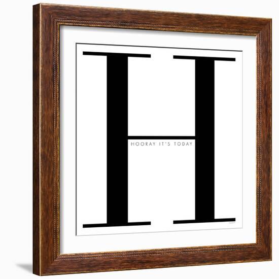 H is for Hooray on White-Mercedes Lopez Charro-Framed Art Print