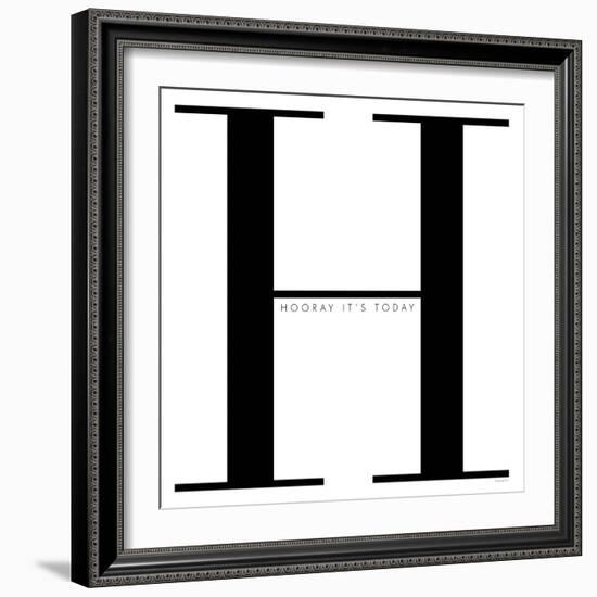 H is for Hooray on White-Mercedes Lopez Charro-Framed Art Print