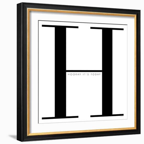 H is for Hooray on White-Mercedes Lopez Charro-Framed Art Print