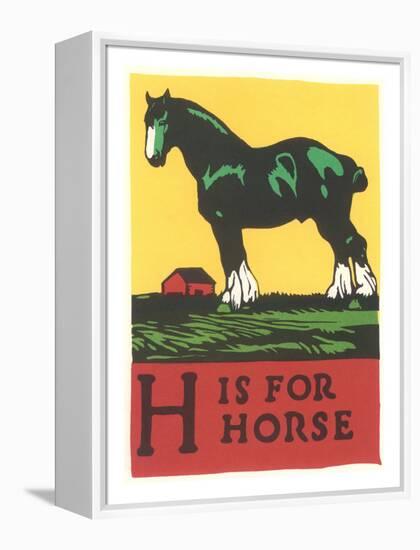 H is for Horse-null-Framed Stretched Canvas