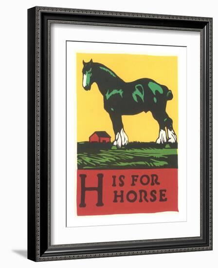 H is for Horse-null-Framed Premium Giclee Print