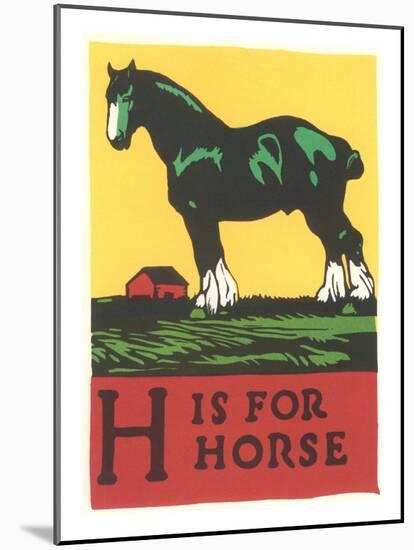 H is for Horse-null-Mounted Art Print