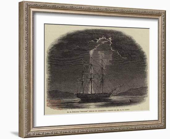 H M Frigate Fisgard Struck by Lightning-Nicholas Matthews Condy-Framed Giclee Print