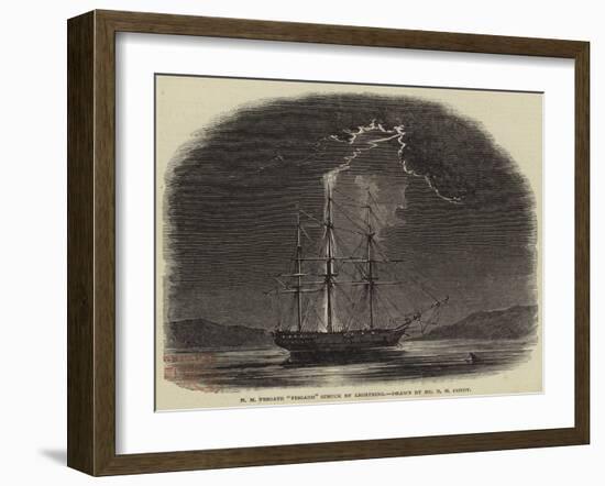 H M Frigate Fisgard Struck by Lightning-Nicholas Matthews Condy-Framed Giclee Print