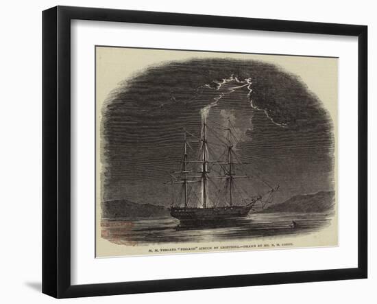 H M Frigate Fisgard Struck by Lightning-Nicholas Matthews Condy-Framed Giclee Print