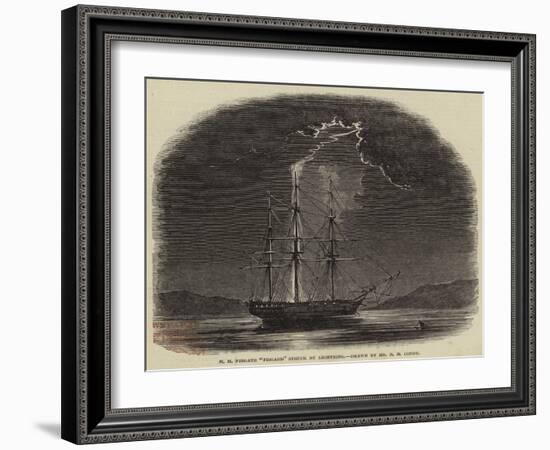 H M Frigate Fisgard Struck by Lightning-Nicholas Matthews Condy-Framed Giclee Print