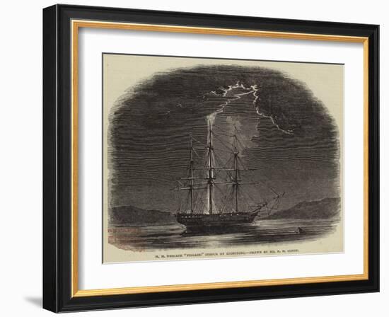 H M Frigate Fisgard Struck by Lightning-Nicholas Matthews Condy-Framed Giclee Print