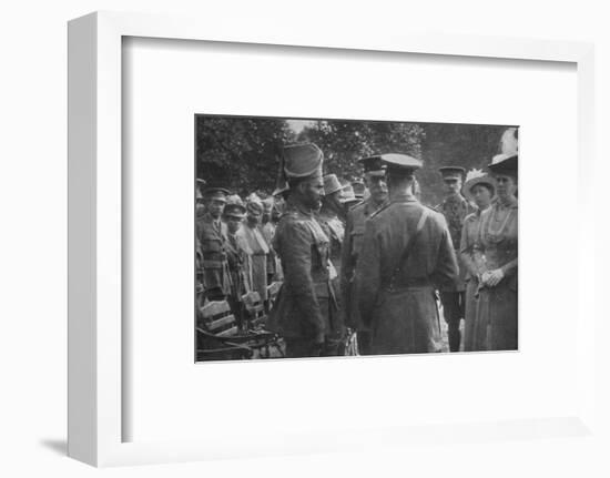 'H.M. King George V Talking To Sir Walter Lawrence and Mir Dast, V.C., 25th August 1915', (1939)-Unknown-Framed Photographic Print