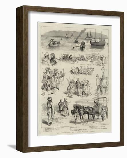 H M S Agamemnon in Colombo Harbour, Ceylon-null-Framed Giclee Print