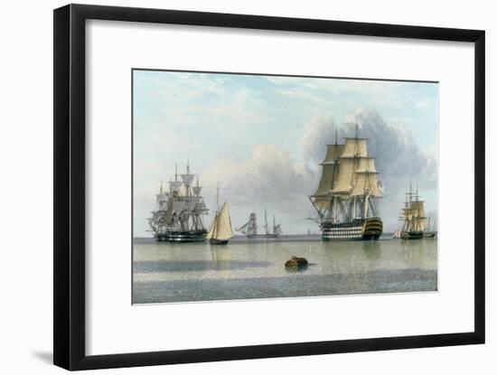 H.M.S. Britannia and Other Shipping in Calm Waters-John Of Hull Ward-Framed Giclee Print