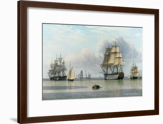 H.M.S. Britannia and Other Shipping in Calm Waters-John Of Hull Ward-Framed Giclee Print