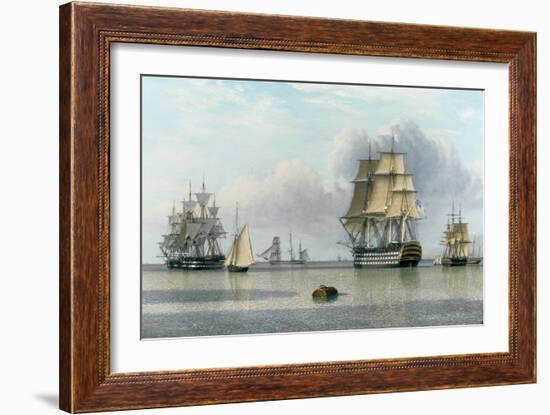 H.M.S. Britannia and Other Shipping in Calm Waters-John Of Hull Ward-Framed Giclee Print