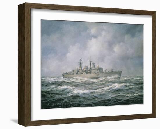 H.M.S. "Exeter" at Sea, 1990-Richard Willis-Framed Giclee Print