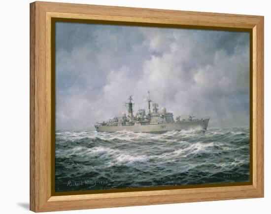 H.M.S. "Exeter" at Sea, 1990-Richard Willis-Framed Premier Image Canvas