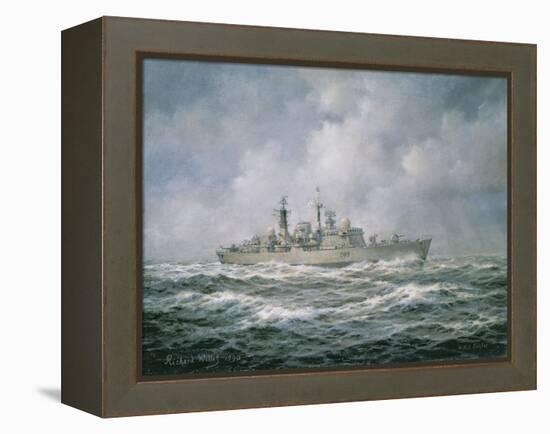 H.M.S. "Exeter" at Sea, 1990-Richard Willis-Framed Premier Image Canvas