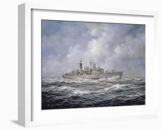 H.M.S. Exeter, Type 42 (Batch 2) Destroyer, 1990-Richard Willis-Framed Giclee Print