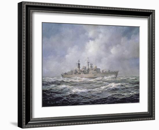 H.M.S. Exeter, Type 42 (Batch 2) Destroyer, 1990-Richard Willis-Framed Giclee Print