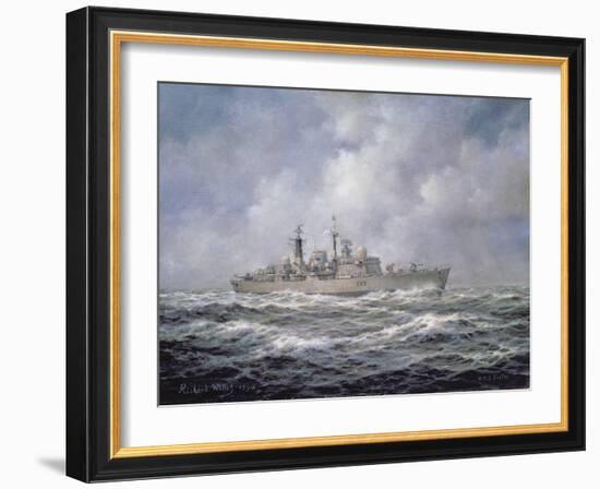 H.M.S. Exeter, Type 42 (Batch 2) Destroyer, 1990-Richard Willis-Framed Giclee Print