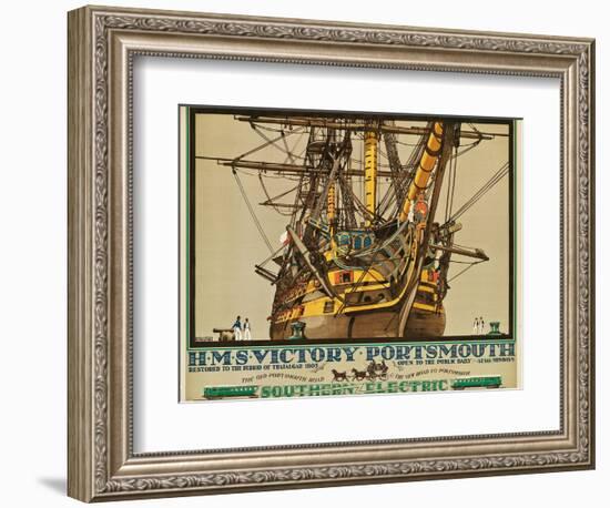 H.M.S. Victory, Portsmouth, Poster Advertising Southern Electric Railways-Kenneth Shoesmith-Framed Giclee Print