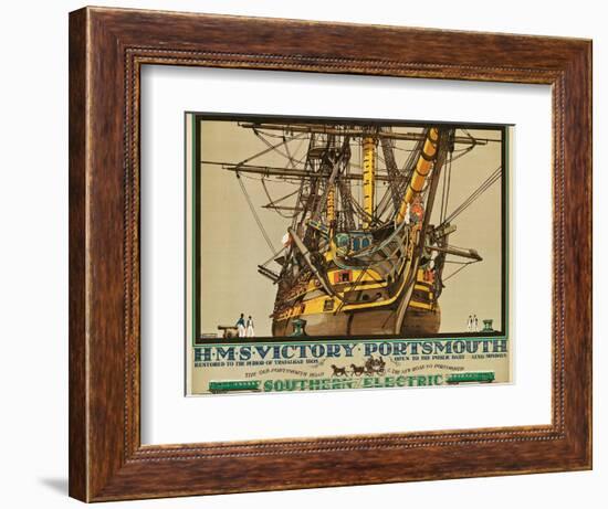 H.M.S. Victory, Portsmouth, Poster Advertising Southern Electric Railways-Kenneth Shoesmith-Framed Giclee Print