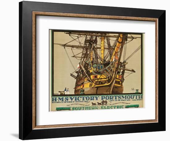 H.M.S. Victory, Portsmouth, Poster Advertising Southern Electric Railways-Kenneth Shoesmith-Framed Giclee Print