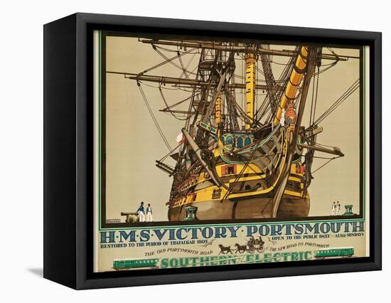 H.M.S. Victory, Portsmouth, Poster Advertising Southern Electric Railways-Kenneth Shoesmith-Framed Premier Image Canvas