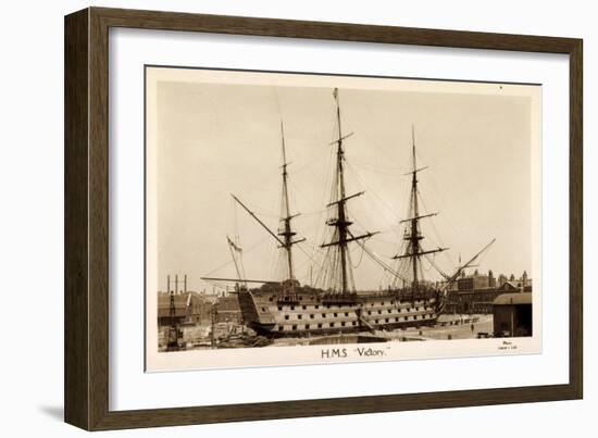 H.M.S. Victory, Sailing Ship, Canonship, Port-null-Framed Giclee Print