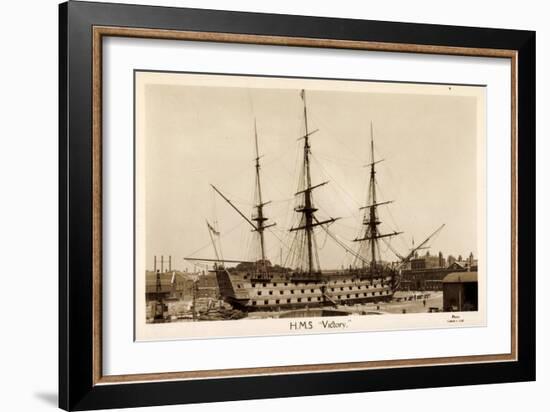 H.M.S. Victory, Sailing Ship, Canonship, Port-null-Framed Giclee Print