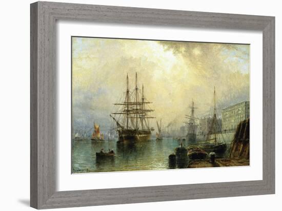 H.M.S. War Sprite off Greenwich, London-Claude T. Stanfield Moore-Framed Giclee Print