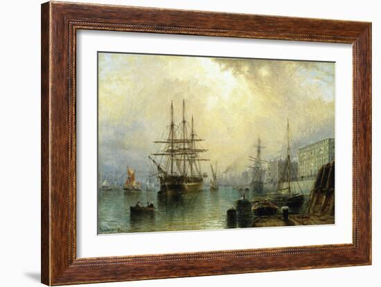 H.M.S. War Sprite off Greenwich, London-Claude T. Stanfield Moore-Framed Giclee Print