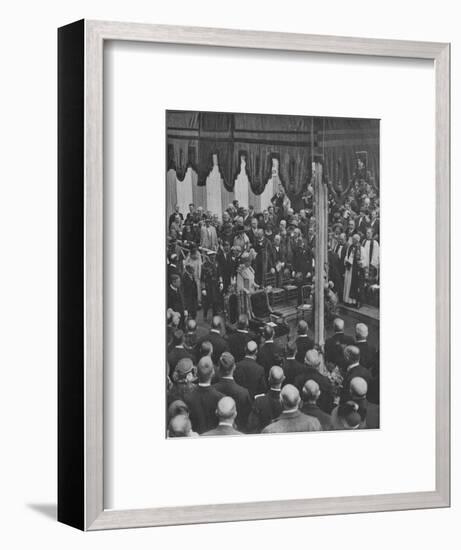 'H.M. The King laying the Foundation Stone of Lloyd's New Building 23 May 1925', (1928)-Unknown-Framed Photographic Print