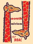 South Africa - Giraffes - Fly BOAC (British Overseas Airways), Vintage Airline Travel Poster, 1950s-H. Niezen-Art Print