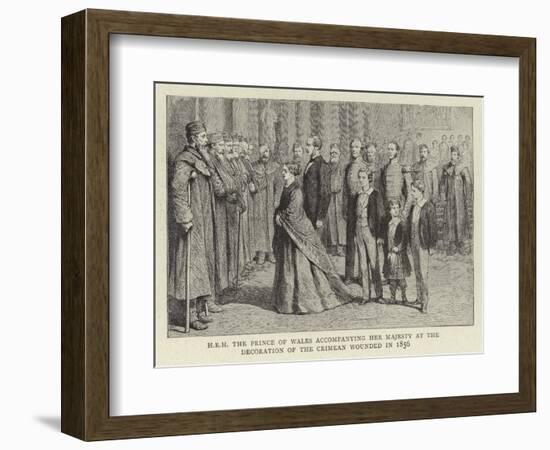 H R H the Prince of Wales Accompanying Her Majesty at the Decoration of the Crimean Wounded in 1856-null-Framed Giclee Print