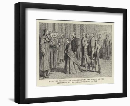 H R H the Prince of Wales Accompanying Her Majesty at the Decoration of the Crimean Wounded in 1856-null-Framed Giclee Print