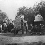 An Elephant Procession Passing Jumma Masjid, Delhi, India, 1900s-H & Son Hands-Giclee Print