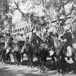 Punjabi Horsemen Outside the Railway Station at Delhi, India, 1900s-H & Son Hands-Framed Giclee Print