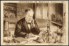 Louis Pasteur French Chemist and Microbiologist in His Laboratory-H. Wagner-Framed Art Print