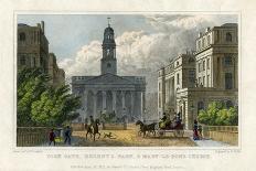 York Gate, Regent's Park, and Mary-Le-Bone Church, London, 1827-H Wallis-Giclee Print