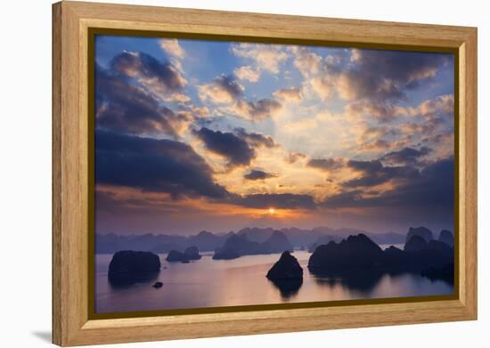 Ha long Bay landscape. Karst mountains, Vietnam, Aisa-Art Wolfe-Framed Premier Image Canvas