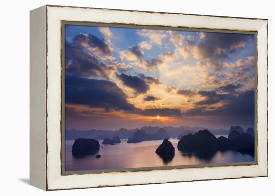 Ha long Bay landscape. Karst mountains, Vietnam, Aisa-Art Wolfe-Framed Premier Image Canvas