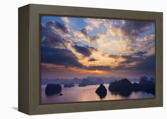 Ha long Bay landscape. Karst mountains, Vietnam, Aisa-Art Wolfe-Framed Premier Image Canvas