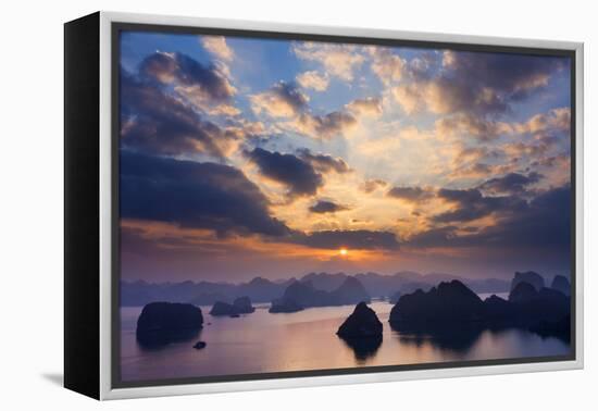 Ha long Bay landscape. Karst mountains, Vietnam, Aisa-Art Wolfe-Framed Premier Image Canvas