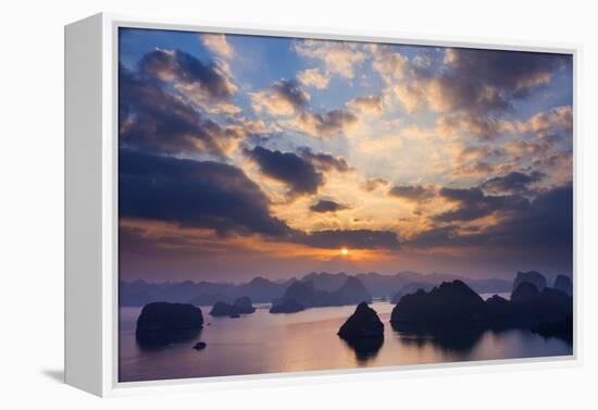 Ha long Bay landscape. Karst mountains, Vietnam, Aisa-Art Wolfe-Framed Premier Image Canvas