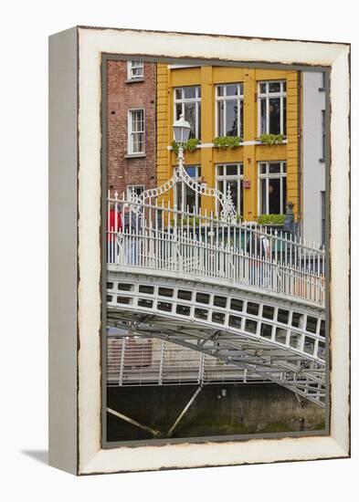 Ha'penny Bridge across the River Liffey, Dublin, Republic of Ireland, Europe-Nigel Hicks-Framed Premier Image Canvas