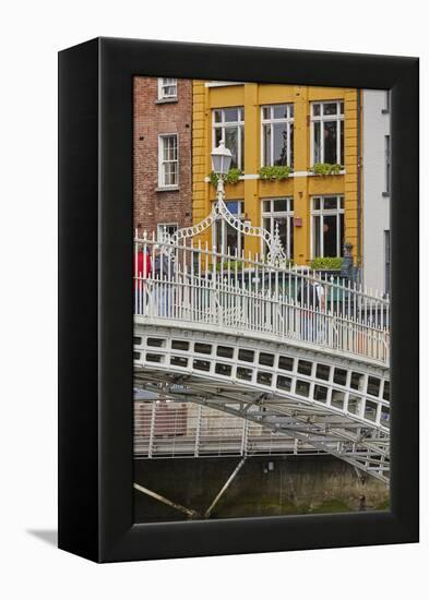 Ha'penny Bridge across the River Liffey, Dublin, Republic of Ireland, Europe-Nigel Hicks-Framed Premier Image Canvas