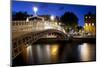 Ha'Penny Bridge Lit Up at Dusk, Liffey River, Dublin, Leinster Province, Republic of Ireland-null-Mounted Photographic Print