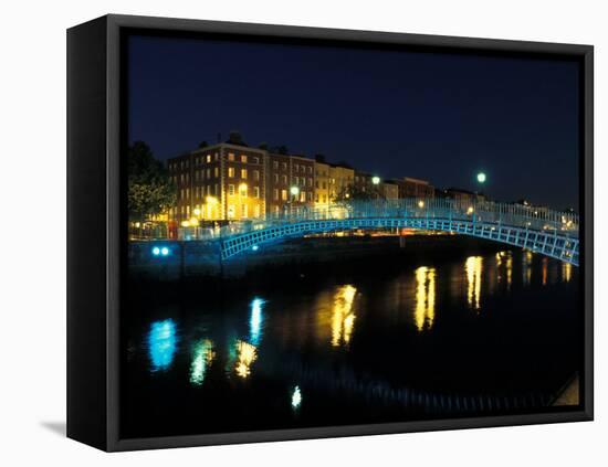 Ha' Penny Bridge over River Liffey, Dublin, Ireland-Alan Klehr-Framed Premier Image Canvas